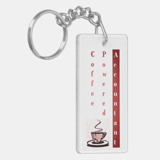 "Coffee Powered Accountant" Schlüsselanhänger (Vorderseite links)