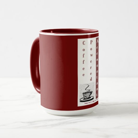 "Coffee Powered Accountant"-Tasse Tasse (Vorderseite Links)