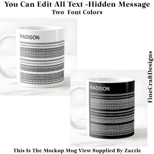 Coffee Preference Hidden Message Name 101B Modern Kaffeetasse