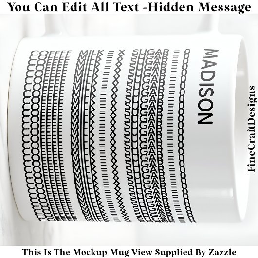 Coffee Preference Hidden Message Name 101B Modern Kaffeetasse