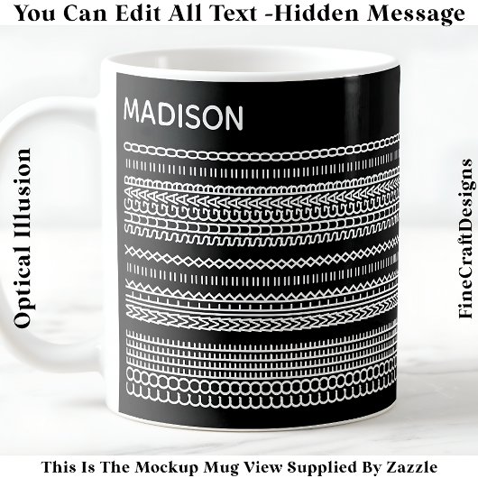 Coffee Preference Hidden Message Name 101W Stylish Kaffeetasse