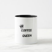 Coffee Queen Black Typography Mug | Elegant Minima Tasse (Zentrum)