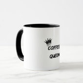 Coffee Queen Black Typography Mug | Elegant Minima Tasse (Vorderseite Links)