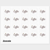 Coffee Queen Design - Brown Script+Gold Crown Quadratischer Aufkleber (Blatt)