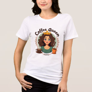 Coffee Queen: Regalfrauen mit Krone und Kaffee Tri-Blend Shirt