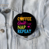 Coffee Quilt Nickerchen Wiederholung Quilting Button (Beispiel)