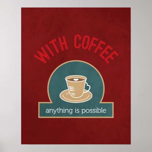 Coffee Quote Modern Kitchen Art Poster (Vorne)