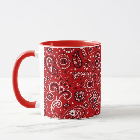 Coffee Red Bandana Gift Cup oder Kakao-Tasse Tasse (Links)