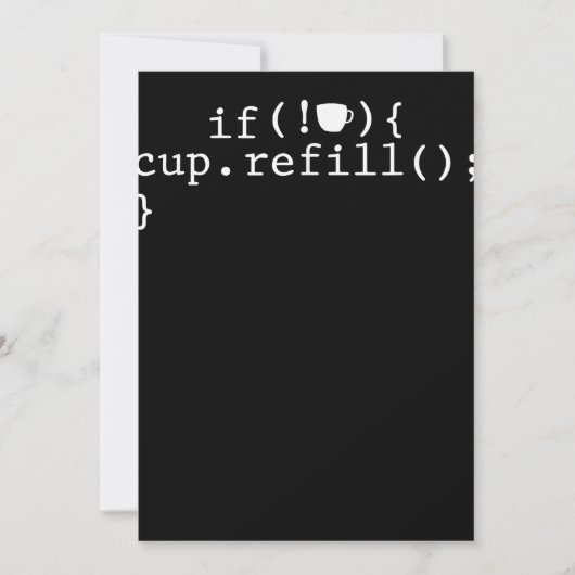 Coffee Refill Software Engineer für intelligente C Dankeskarte (Vorderseite)