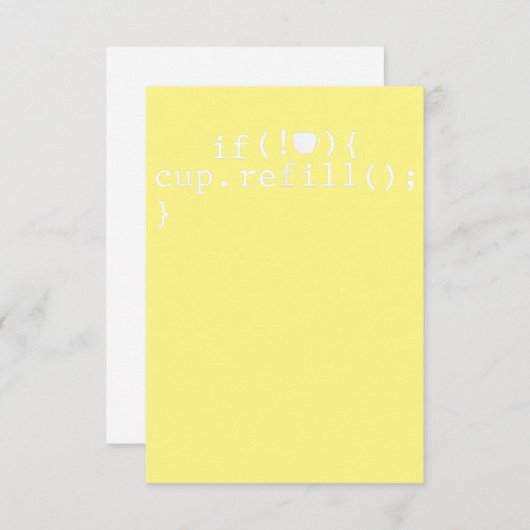 Coffee Refill Software Engineer für intelligente C Dankeskarte (Vorne/Hinten)