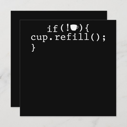 Coffee Refill Software Engineer für intelligente C Einladung (Vorne/Hinten)