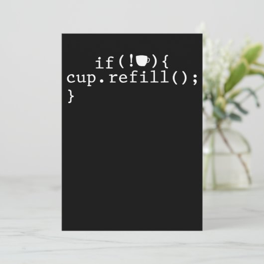 Coffee Refill Software Engineer für intelligente C Einladung (Stehend Vorderseite)