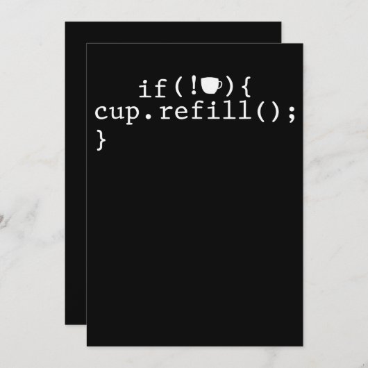 Coffee Refill Software Engineer für intelligente C Einladung (Vorne/Hinten)