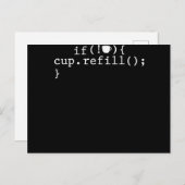 Coffee Refill Software Engineer für intelligente C Einladungspostkarte (Vorne/Hinten)