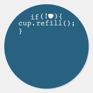 Coffee Refill Software Engineer für intelligente C Runder Aufkleber
