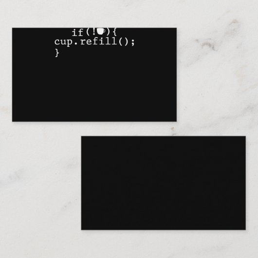 Coffee Refill Software Engineer für intelligente C Visitenkarte (Vorne/Hinten)