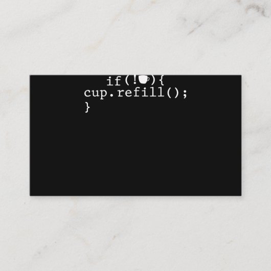 Coffee Refill Software Engineer für intelligente C Visitenkarte (Vorderseite)