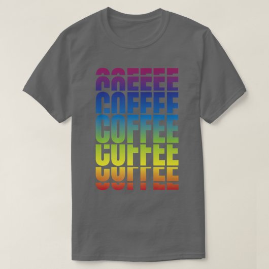Coffee Repeat Pattern Caffeinated Retro Vibrant Co T-Shirt (Design vorne)