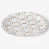 COFFEE Rings Brown White Artisan Fun Pappteller (Schrägansicht)