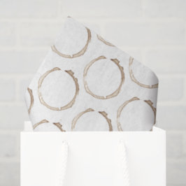 COFFEE Rings Brown White Artisan Fun Seidenpapier