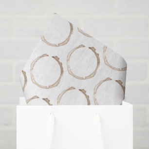COFFEE Rings Brown White Artisan Fun Seidenpapier