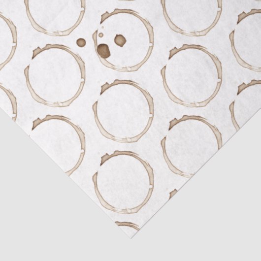 COFFEE Rings Brown White Artisan Fun Seidenpapier (Detail)