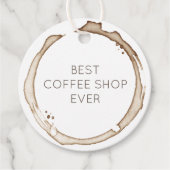 COFFEE Rings BUSINESS NAME Brown White Artisan Fun Geschenkanhänger (Vorderseite)