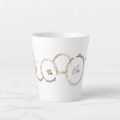 COFFEE Rings NAME Brown White Artisan Fun Milchtasse (Vorderseite)