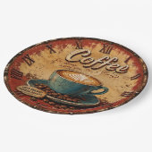 Coffee Rustic Farmhouse Bar Vintage Kitchen Pappteller (Schrägansicht)