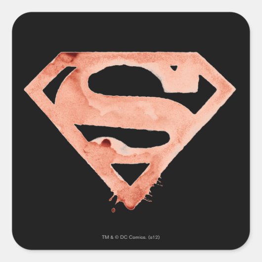 Coffee S Symbol - Rot Quadratischer Aufkleber (Vorderseite)