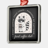 Coffee-Schläger lieben komisches Tier-Schwarz Ornament Aus Metall (Links)