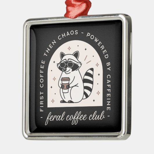 Coffee-Schläger lieben komisches Tier-Schwarz Ornament Aus Metall (Links)