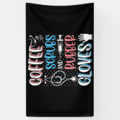 COFFEE SCRUBS RUBBER GLOVES RN Registered Nurse Banner (Vertikal)