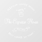 Coffee Shop Beruflich Café Logo Boho Business W Fensteraufkleber (Blatt)
