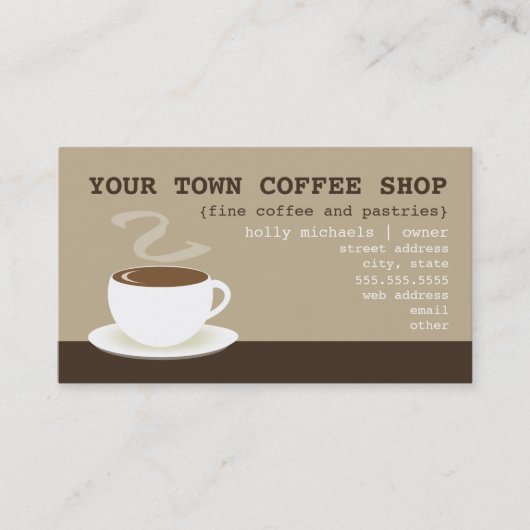 Coffee Shop Business Card - Cup of Coffee Visitenkarte (Vorderseite)