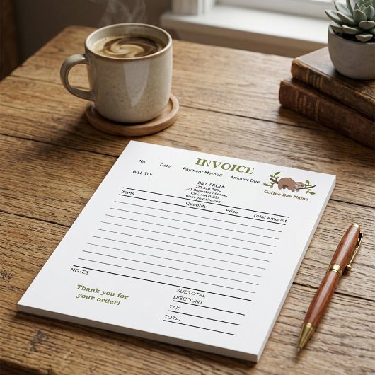 Coffee Shop Business Invoice Notepad Notizblock