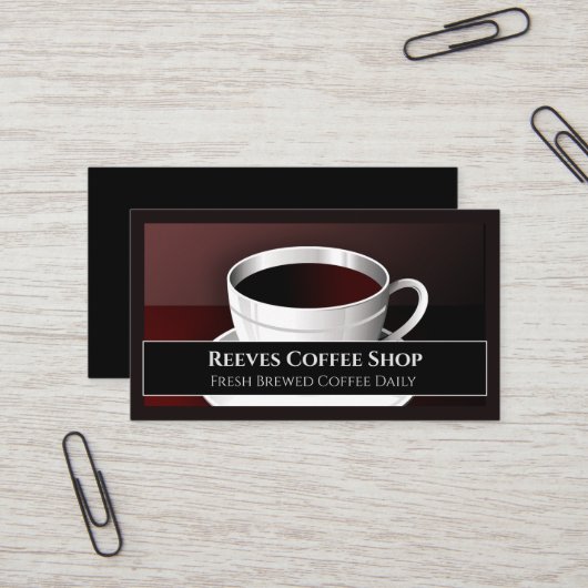 Coffee Shop Cafe Business Card Visitenkarte (Vorderseite/Rückseite Beispiel)