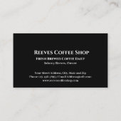 Coffee Shop Cafe Business Card Visitenkarte (Rückseite)