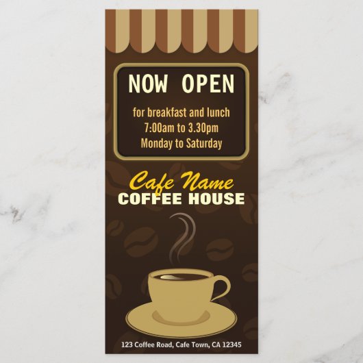 Coffee Shop Coffee Cup Café Rackkarten Menükarte (Vorderseite)