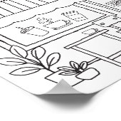 Coffee Shop Colour Art Coffee Lovers Aktivität Poster (Ecke)