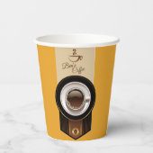 Coffee Shop Custom Business Name Paper Cup Pappbecher (Rückseite)