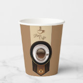 Coffee Shop Custom Business Name Paper Cup Pappbecher (Rückseite)