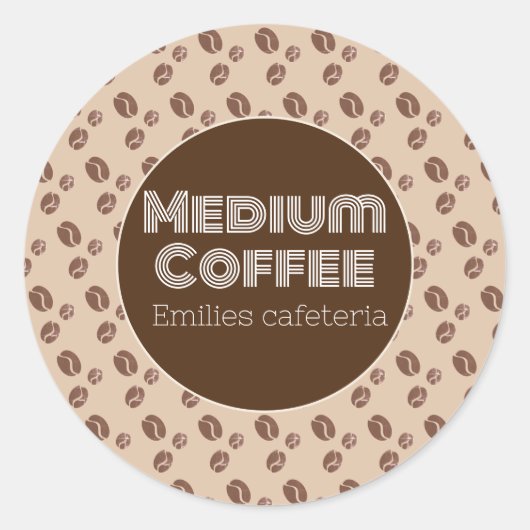 Coffee Shop Flave Medium Type Restaurant Runder Aufkleber (Vorderseite)
