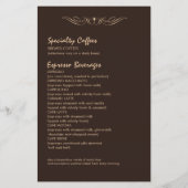 Coffee Shop Flyer mit Menü (Hinten)