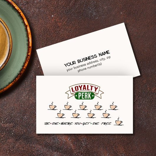 Coffee Shop Funny Loyalty Business Card Visitenkarte