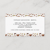 Coffee Shop für Wasserfarbe Visitenkarte (Rückseite)