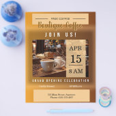 Coffee Shop Grand Opening Announcement Flyer (Einzeln)