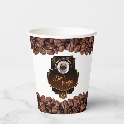 Coffee Shop - Kundenname Pappbecher (Rückseite)