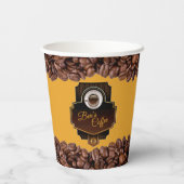 Coffee Shop Kundenspezifische Firmennamen Papierkä Pappbecher (Rückseite)