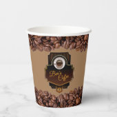 Coffee Shop Kundenspezifische Firmennamen Papierkä Pappbecher (Rückseite)